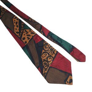 Vintage Bugatti All Silk Men Retro Art Deco Abstract Pattern Necktie Designer